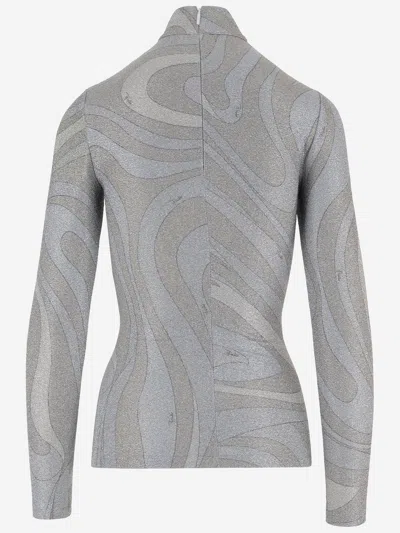 Pucci Long-sleeved Sweater In Gray