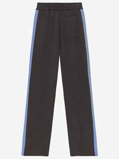 Autry Viscose Blend Trousers With Logo In Black