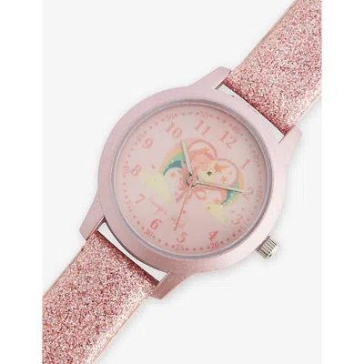 Konges Slojd Ids' Glitter Metal And Nylon Watch Horn Stars In Pink