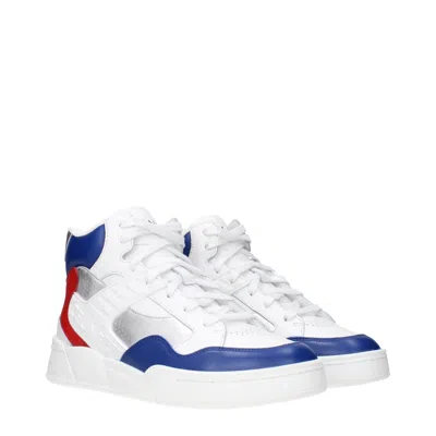 Celine White Leather Athletic Sneakers In Multi