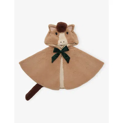 Mimi & Lula Kids' Horse Faux-fur Cape Brown In Brown