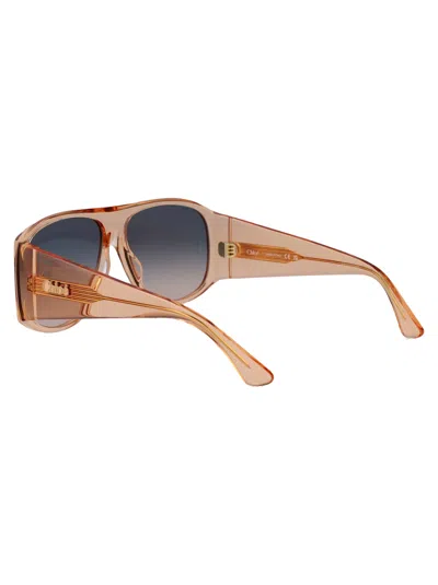 Chloé Orange-orange-grey Recycled Acetate Sunglasses In Brown