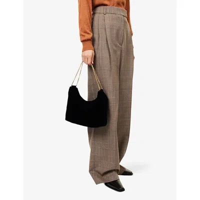 Neous Womens Pavo West Velvet Shoulder Bag Black