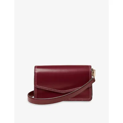 Aspinal Of London Womens Eliza Leather Clutch Bag Merlot In Burgundy