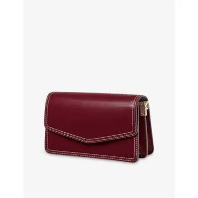 Aspinal Of London Womens Eliza Leather Clutch Bag Merlot In Burgundy