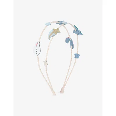 Mimi & Lula Snowman Double Alice Headband Shimmer In Neutral