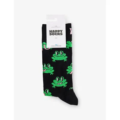 Happy Socks Mens Hs Frogs Socks Black In Black