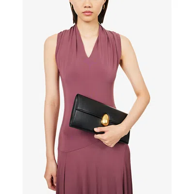 Neous Womens Phoenix Leather Clutch Black In Black