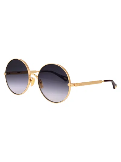 Chloé Chloe Round Sunglasses Ch0321 S 005 In Gold