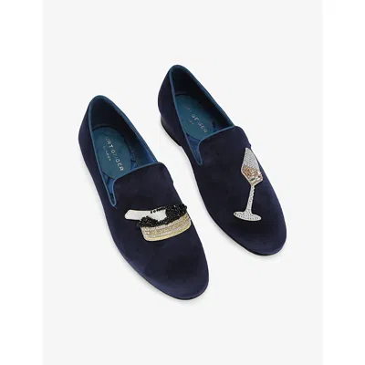 Kurt Geiger Velvet Ace Emby Loafers In Animal Print