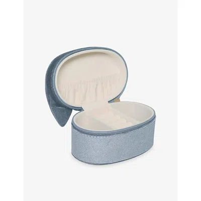 Mimi & Lula Kitty Cat Velvet Jewellery Box Grey In Gray