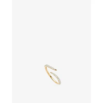 Missoma Womens Fine Open Claw 14ct Yellow Gold And 0.31ct Lab Grown Diamond &nbsp;ring In Gold