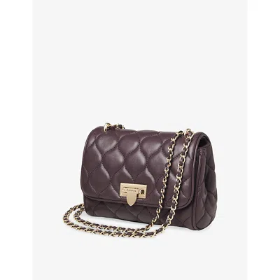 Aspinal Of London Womens Lottie Medium Quilted Leather Shoulder Bag Fig In Purple