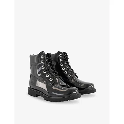 Timberland Womens Premium 6-inch Waterproof Leather Boot Black Patent Leather Eur 39 / 6 Uk In Multi