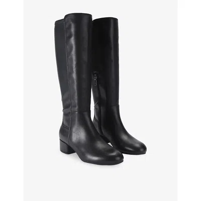 Carvela Womens Gaia Leather Knee-high Boots Black Eur 41 / 8 Uk In Multi