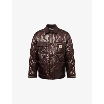 Carhartt Ip Mens Oscar Chore Liner Quilted Shell Jacket Palisander In Black