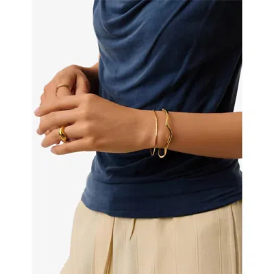 Missoma Womens Molten Classic Hinged 18ct Yellow Gold-plated Brass Bangle In Gold