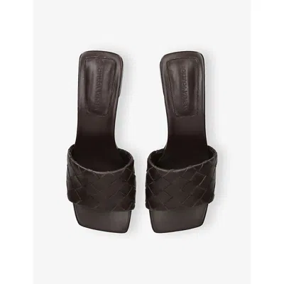 Bottega Veneta Women Brown Leather Parco Mules In Animal Print