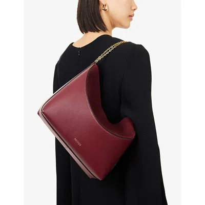 Neous Womens Pavo West Leather Shoulder Bag Burgundy In Burgundy