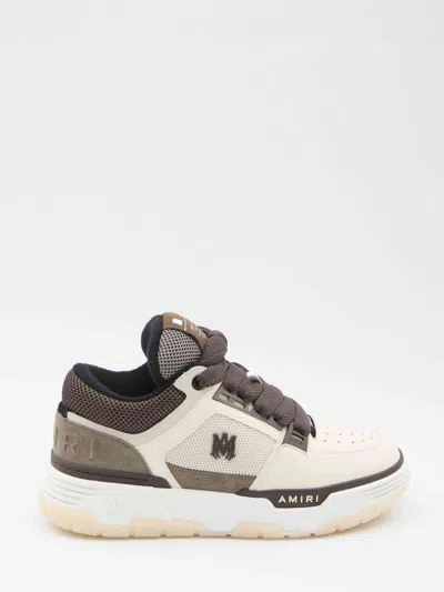 Amiri Brown Low Top Sneakers With Logo Detail On The Side And Mesh Panels In Multi
