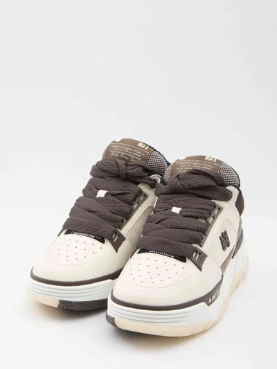 Amiri Brown Low Top Sneakers With Logo Detail On The Side And Mesh Panels In Multi