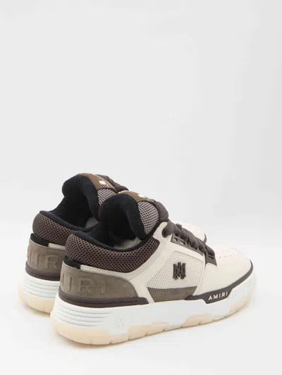 Amiri Brown Low Top Sneakers With Logo Detail On The Side And Mesh Panels In Multi