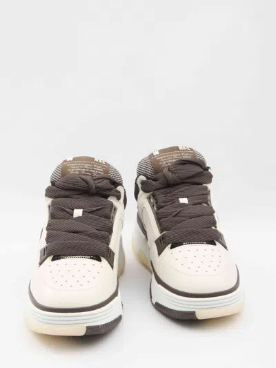 Amiri Brown Low Top Sneakers With Logo Detail On The Side And Mesh Panels In Multi