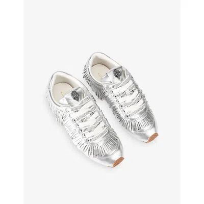 Kurt Geiger Leather Fringe Islington Sneakers In Multi