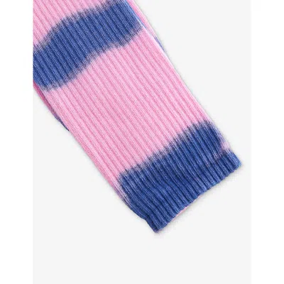 Happy Socks Mens Tie-dye Cotton-blend Crew Socks Pink In Pink