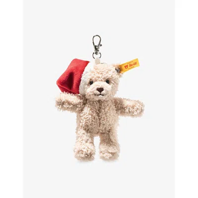 Steiff Christmas Ben Bear Soft Toy Keyring 12cm In Neutral