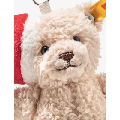 Steiff Christmas Ben Bear Soft Toy Keyring 12cm In Neutral