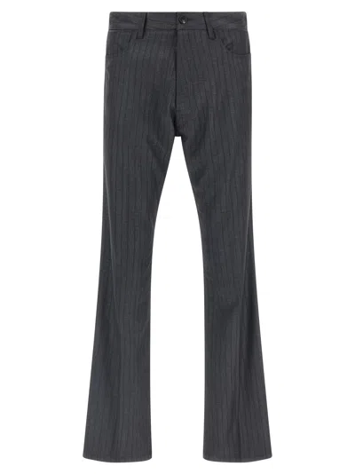 Balenciaga Tailored Pinstripe Trousers Featuring Pockets In Animal Print