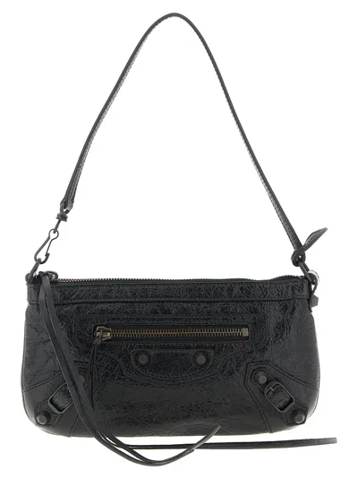 Balenciaga City Style Shoulder Bag With Adjustable Strap In Black