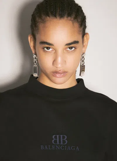 Balenciaga Women 24/7 Long Earrings In Metallic