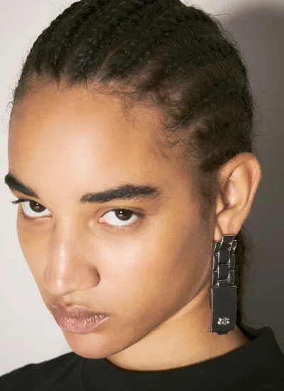 Balenciaga Women 24/7 Long Earrings In Metallic