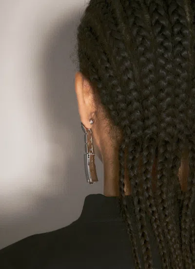 Balenciaga Women 24/7 Long Earrings In Metallic
