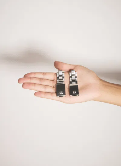 Balenciaga Women 24/7 Long Earrings In Metallic