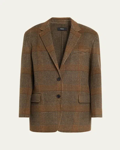 Theory Oversized Double-face Cashmere-wool Jacket In Brown