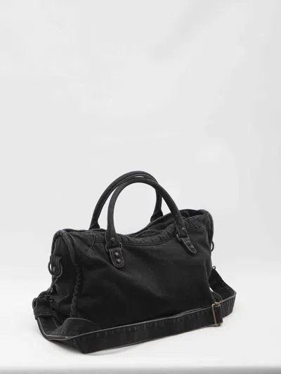 Balenciaga Sleep No More Light Blue Silk Shirt In Black