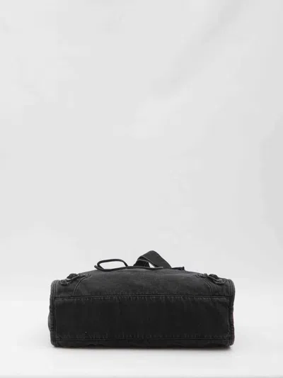 Balenciaga Sleep No More Light Blue Silk Shirt In Black