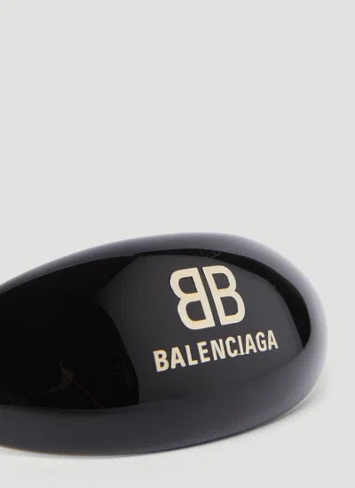 Balenciaga Women Logo Applique Hair Clip In Black