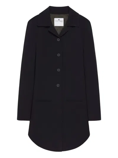 Courrèges Circle Heritage Crepe Coat Clothing In Black