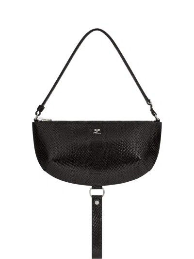Courrèges Courreges Women Holy Eclipse Leather Shoulder Bag In Black