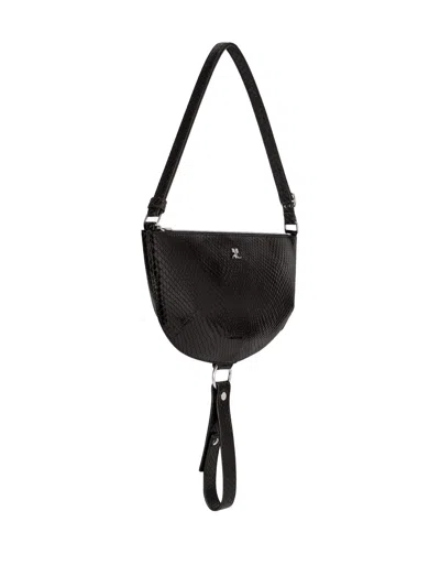 Courrèges Courreges Women Holy Eclipse Leather Shoulder Bag In Black