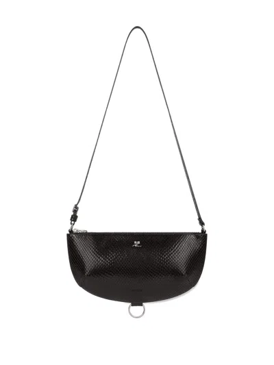 Courrèges Courreges Women Holy Eclipse Leather Shoulder Bag In Black