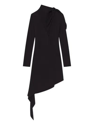 Courrèges Knotted Satin Dress Clothing In Black