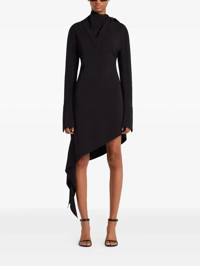 Courrèges Knotted Satin Dress Clothing In Black