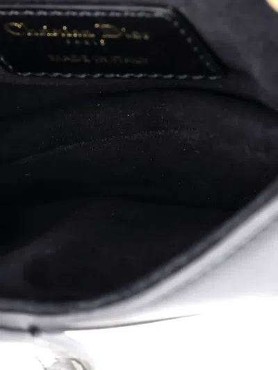 Pre-owned Dior Saddle Handbag Leather Mini Shoulder Bag In Black