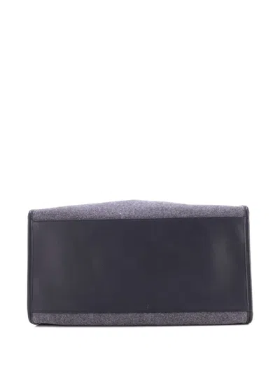 Pre-owned Fendi Sunshine Shopper Felt Medium Tote Bag In Gray