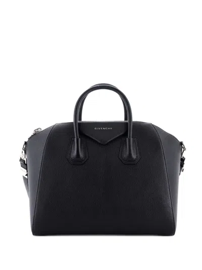 Pre-owned Givenchy Antigona Bag Leather Medium Satchel In Black